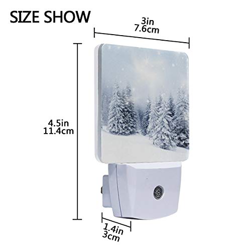 Naanle Set Of 2 Merry Christmas Snow Tree Snowflake Auto Sensor Led Dusk To Dawn Night Light Plug In Indoor For Adults #TOP3