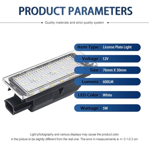 Luces de matrícula para coche evita multas en tu Espace 5 y Kadjar con pack de 2 3