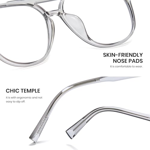 Image of Cyxus Aviator Blue Light Glasses for Women Men Reduce Eye Strain 8196 | Eye Protection,UV Protection,Retro Pilot Frame,Ideal for Office Work Daily Wear
