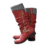 botines rojos zara hombre Botas de equitación con cordones para mujer, botines altos de verano, botas altas hasta la rodilla, botas para mujer con tacón rockabilly, botas cortas, botas de cuero, botas de plataforma, botines de cowboy para niños 31 para mujer. 