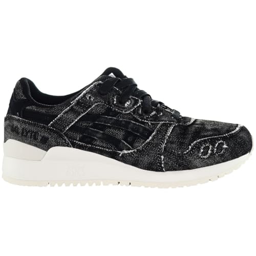 ASICS Gel-Lyte III Black Denim Low Lace Up Mens Trainers HN7L2 9090