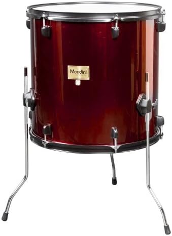 Mendini by Cecilio Complete Full Size 5-Piece Adult Drum Set w/Cymbals Pedal Throne Sticks, Metallic Bright Red MDS80-BR