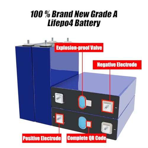 Image of EVE LiFePO4 Cell 3.2V 230Ah Grade A Battery Deep Cycle Lithium Iron Phosphate Rechargeable Battery with QR Code,M6 Nuts and Bus Bars