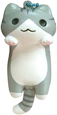 Hamee Niconico Nekomura Cat Cute Squishy Toy, Keychain, Phone Accessory (Kijitora Cat, Gray, 3.5 Inch) [Kawaii Squishies for Party Favors, Stress Balls, Birthday Gifts for Kids, Girls, Boys, Adults]