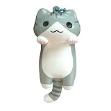 Hamee Niconico Nekomura Cat Cute Squishy Toy, Keychain, Phone Accessory (Kijitora Cat, Gray, 3.5 Inc