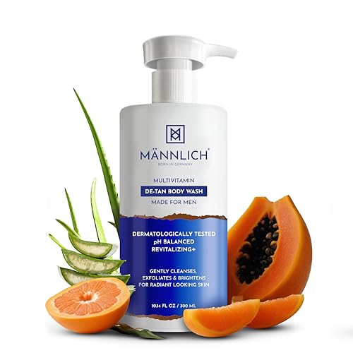 Image of Mannlich De-Tan & Detox Body Wash (300 ml) | 2% Kojic Acid Body Wash for Pigmentation, Tan Removal, Deep Cleansing & Brightening with Multivitamin - Helps Improve Skin Appearance, Hydrates & Nourishes, Suitable for All Skin Types - Paraben & SLS Free
