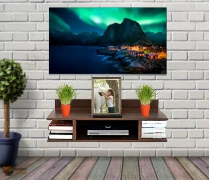 TAKME - Wooden TV Cabinet Wall Shelves, Set Top Box Stand TV Stand Wall Shelf for Living Room Stylish Hanging Rack Organizer Home Decor Furniture (Colour- Brown)-image-20