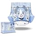 Littleforbig Adjustable Hook-and-Loop Fastener Closure Adult Printed Cloth Back Diaper 10 Pieces - Little Blue BabyFur (Large 36"-48")