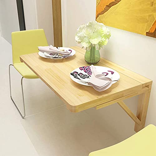 Table pliante flottante en bois de 100 cm pour optimiser le salon