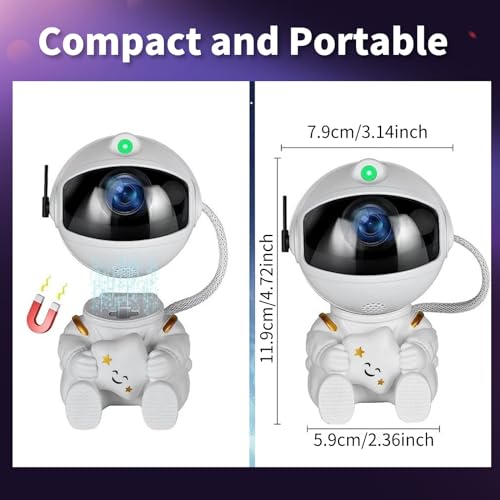 Brabola Projetor de galáxia astronauta, projetor de estrela de astronauta, luz noturna LED nebulosa,