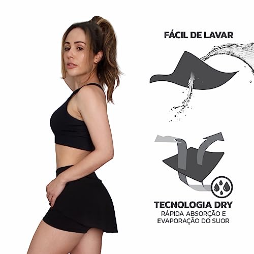 Short Saia Solid Basic Muvin – Feminino - Boa Respirabilidade – Alta Elasticidade – Sustentação - Co