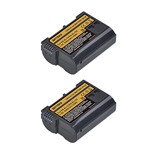 Batería EN-EL15A Batmax pack de 2 fundas compatibles con cámaras Nikon Z7II D7500 D810 Z5 D500 6