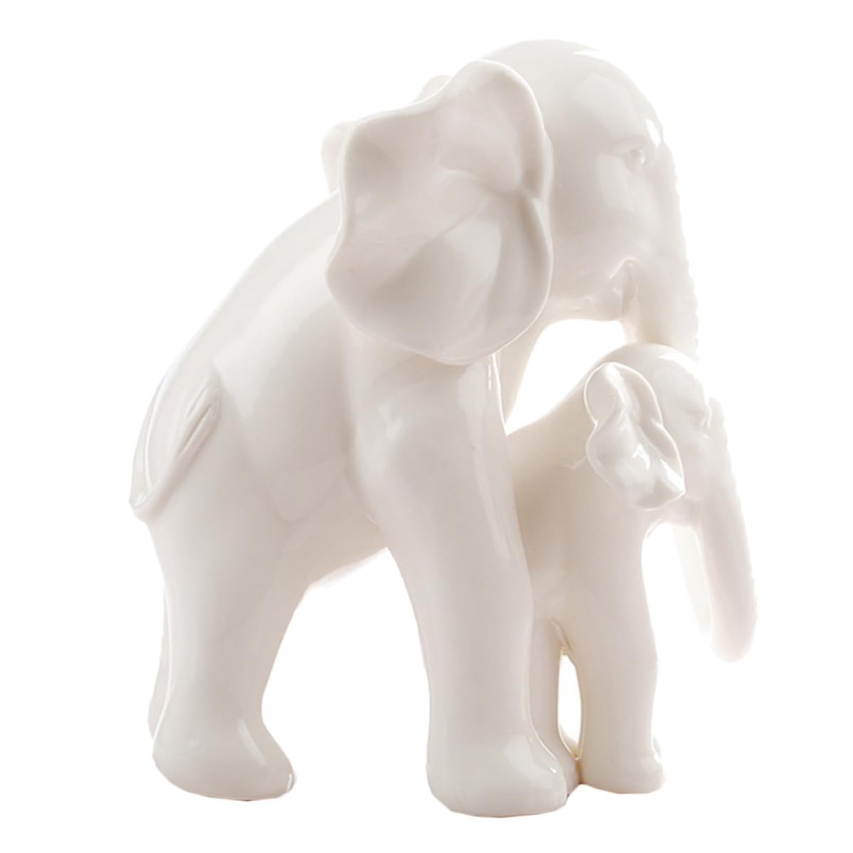 Statue éléphant en céramique blanche | Cadeau de naissance et baptême original et délicat