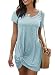 Dearlovers Women's Short Sleeve Crew Neck Long Maxi Casual Dress XX-Large Size Navy