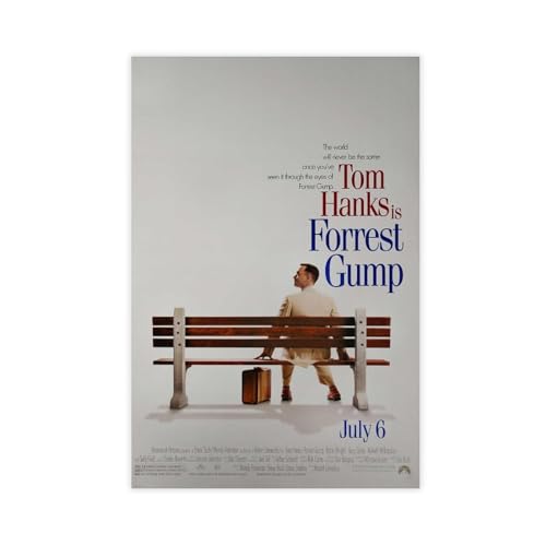 FKBALCZ Stampa artistica da parete con Forrest Gump, poster cinematografico su tela, decorazione artistica da parete per soggiorno e camera da letto, 50 x 75 cm