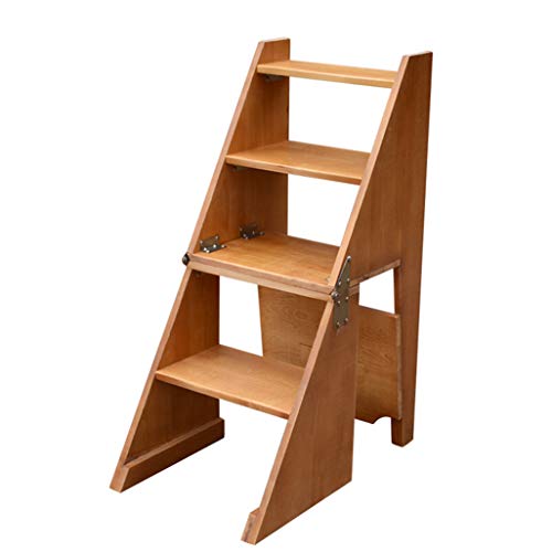 JHome-Scale pieghevoli Pieghevole Scaletta Portatile a 4 gradini Scaletta, Scaletta per Uso Domestico Stepladders in Legno per Bambini, Attrezzo da Giardino per casa. Altezza 150 kg: 92 cm