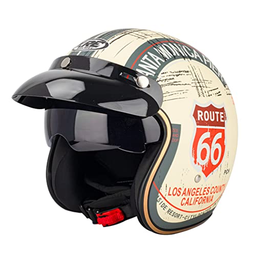 Casque jet moto Casques De Vélo Pour Hommes Casque De Moto Jet Casque Vintage Open Face Rétro 3/4 Demi Casque Caschi Moto Capacete Motociclismo DOT Approuvé Cover