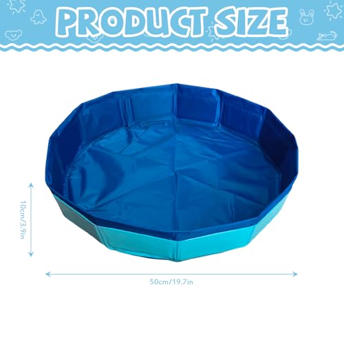 Katzen Pool 50x10cm, Faltbare Katzenpool mit 6 Fischen, Mini Pool für Katzen Hunde, Swimmingpool Welpe, Planschbecken für Katze Hundebadewanne, Minipool Hund für Sommer (B)