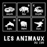  Livre de contraste pour bébé ; Les Animaux Du ZOO: Imagiers En Noir et Blanc pour nouveau-né et nourrissons