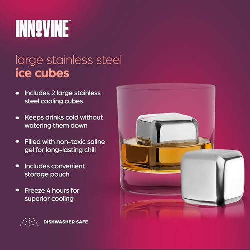 Cubos de enfriamiento grandes de acero inoxidable Innovine, set de 2 miniatura 2