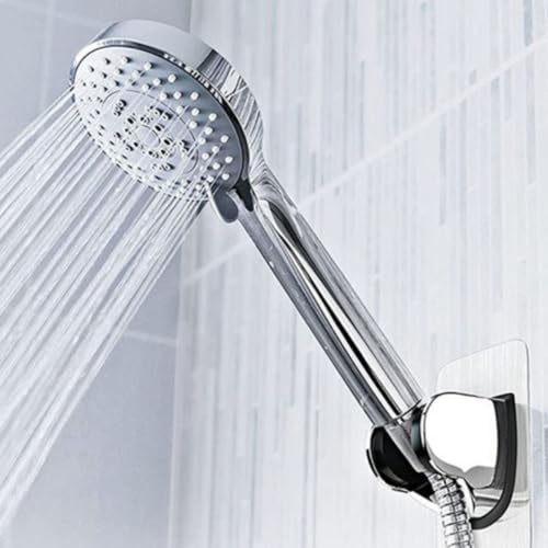 Suporte de Parede para Chuveiro Manual com Mangueira Flexível, Cromado, Ajustável, Praticidade e Ele