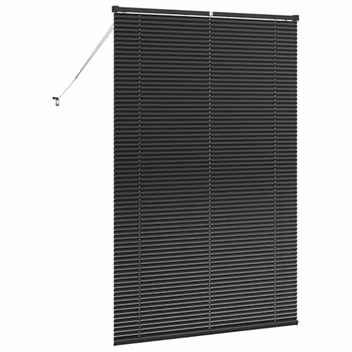 Persiana de aluminio negro de 175 x 110 cm: lamas regulables para oficina y hogar 8