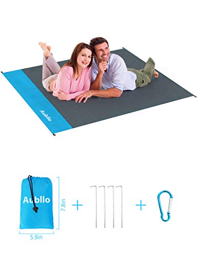Aubllo Beach Blanket Camping Mat Travel- Sand Proof Waterproof Pocket Blanket(Size 55''x 70'')