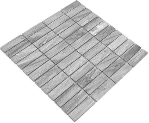 Piastrelle in ceramica per mosaico, effetto pietra, grigio, per pareti, bagno, WC, doccia, cucina, piastrelle e pannelli a mosaico