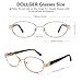 Dollger Oval Blue Light Blocking Glasses for Woman Men Small Cute Retro Bluelight Fashion Eyeglasses Non-Prescription Metal Frame Computer Screen Gaming Tortoise