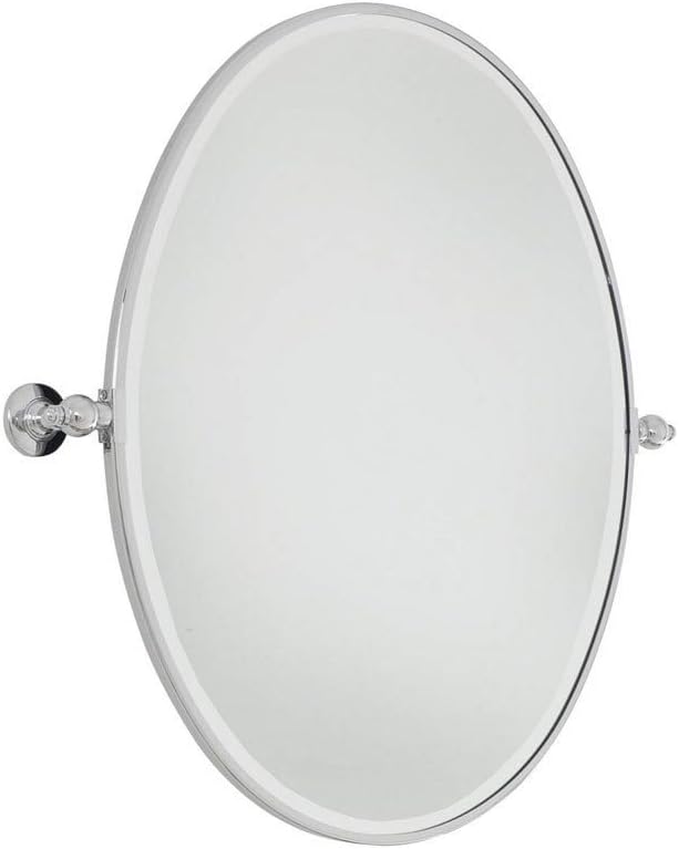 Minka Lavery 1433-77 Bevelled Oval Bath Mirror, Large, Chrome Finish