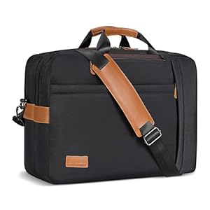 ESTARER Umwandelbar Rucksack Laptoptasche Umhängetasche Herren 17/17, 3 Zoll Multifunktions Nylon Tasche für Business/Schule/Reisen Schwarz