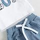 Geagodelia Baby Jungen Kleidung Outfit Babykleidung Set Mama’s Boy T-Shirt Top + Shorts Neugeborene Kleinkinder Weiche Babyset Sommer Zweiteiler (A - Weiß & Blau, 6-12 Monate)