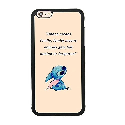 Lilo & Stitch Quote Art Case for iPhone Comic TPU Silicone Gel Edge + PC Bumper Case Skin Protective Custom Designed Printed Phone Protector Full Protection Cover（iPhone 6 plus/6s Plus）