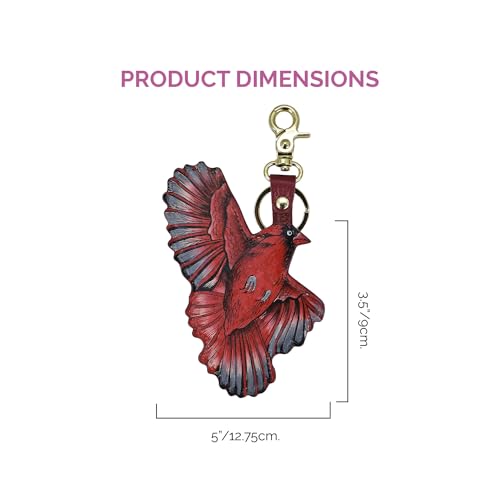 Image of Anuschka Women's Leather Key Charm - Hand-Painted Genuine Leather Charm with Keyring for Easy Attachment - K00