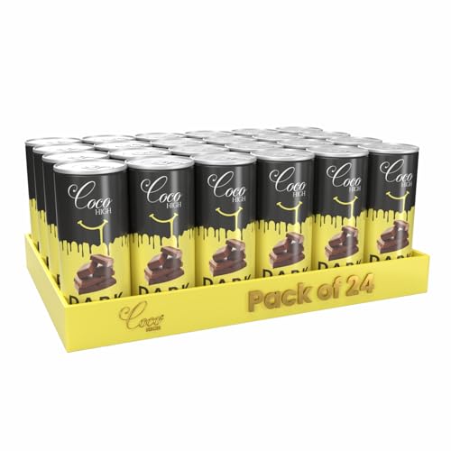 CocoHigh Dark Chocolate Milk 4.8L (24 x 200ml) | Luxury Creamy Chocolate Milkshake | Ready-to-Drink Milkshake Made with Real Cocoa | | No Added Preservatives
