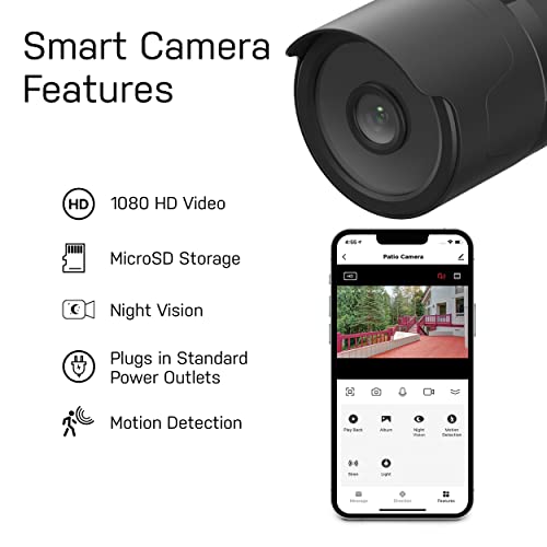 Feit Electric Outdoor Camera, 2.4Ghz Wifi Security Camera Works With Alexa And Google Assistant, 1080P Hd Video Camera Motion Detection, Night Vision, 2-Way Audio, No Hidden Fees, Cam/Wm/Wifi #TOP4