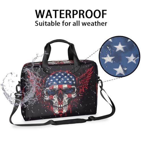 Maletín para laptop 15.6-16 pulgadas con diseño gótico y bandera americana miniatura 3