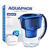 AQUAPHOR Water Filter Jug Amethyst with 1 X MAXFOR+ 200L Cartridge - Capacity 2.8L - Blue
