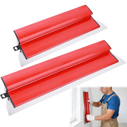 GAESHOW 25 cm + 40 cm Acier Inoxydable Couteau a Enduire, Spatule Enduit Set, Lame D'écrémage, pour Construction de Cloisons Sèches et Décoration Murale