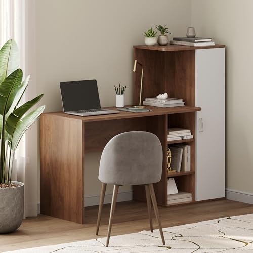Image of Wakefit Study Table | 1 Yr Warranty | Study Table with Book Shelf, Computer Table for Home Pc, Office Table for Home, Free Installation from Brand, Modern Wobble-Free & Durable Design (Avenor-CW)