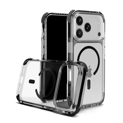 Image of DailyObjects Polycarbonate Case for iPhone 17 Pro Compatible with Mag-Safe Wireless Charging | Reflex Magsafe Shield Slim Shockproof Back Cover, Clear