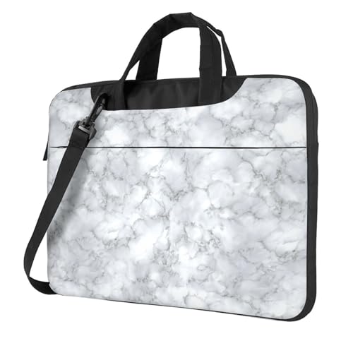 Housse ordinateur 15.6 pouces marbre blanc texture chic rembourrée antichoc