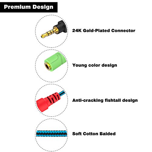Millso Headphone Splitter Adapter, 3.5Mm Audio + Mic 4 Pole Trrs Splitter (3.5Mm Male To 2X 3.5Mm Female) Jack Y Cable Compatible For Gaming Headset To Ps4, Xbox One, Phone, Laptop Ctia - 8Inch/20Cm #TOP6