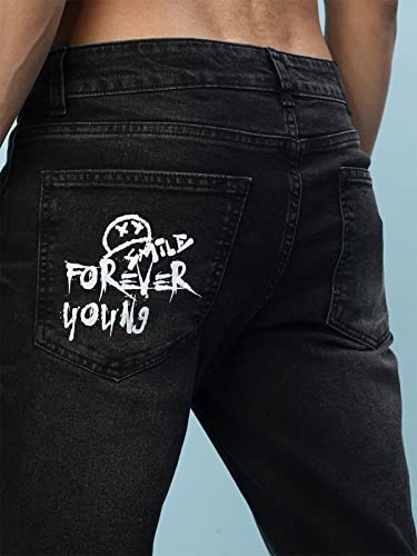 Image of Veirdo Pure Cotton Slim Fit Ankle Length Mid Rise Denim Jeans for Men