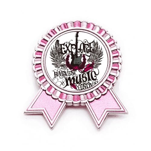 Broche Rock Music Badge Harvest en métal rose pour les vestes et sacs