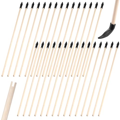 30er Ersatzpfeile, 43cm Bambus Ersatzpfeile mit Gummispitze zum Schießpfeile, Bambus Pfeile, Hohe Sicherheit Holzpfeile für Bogenschießen für Anfänger Pfeil, Bogen Zielübung, Outdoor-Schießübungen