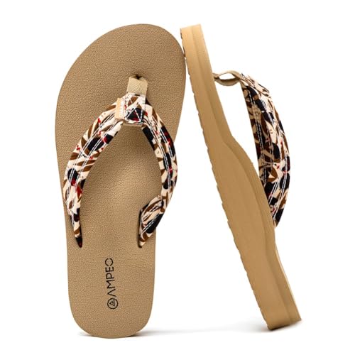 Ampeo Women's Arch Support Flip Flops Comfortable Casual Summer Beach Thong Sandals