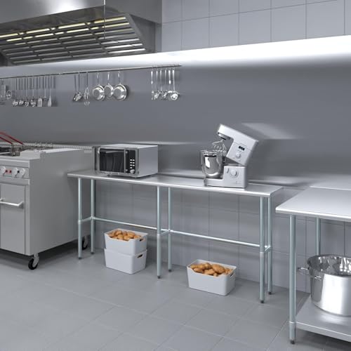 Image of 30 inchx84 inch Open Base Stainless Steel Work Table, NSF