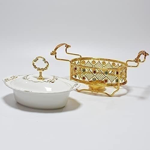 Chef Chafing Dish Buffet Set with Diamond Decoration, Round Chafer & Buffet Warmer for Catering, Parties & Kitchen Use(2l) ()