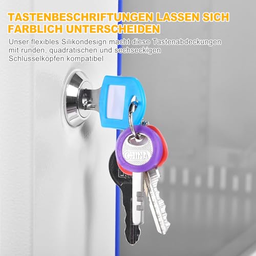 BondEron 20 Stück Schlüsselkappen Set aus Flexiblem Silikon, Schlüsselmarkierung 10 Farben (10 Rund & 10 Eckig), Schlüsselhülle Key Caps für Haustür Büro einfache Identifizierung